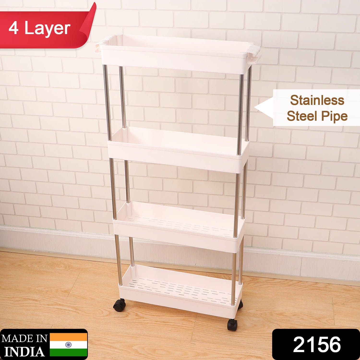 2156 Plastic 4 layer folding trolly Storage Organizer for Kitchen Storage Rack Shelf Trolley Rack with Caster Wheels (4 LAYER) DeoDap 2156 Plastic 4 layer folding trolly Storage Organizer for Kitchen Storage Rack Shelf Trolley Rack with Caster Wheels (4 LAYER) DeoDap
